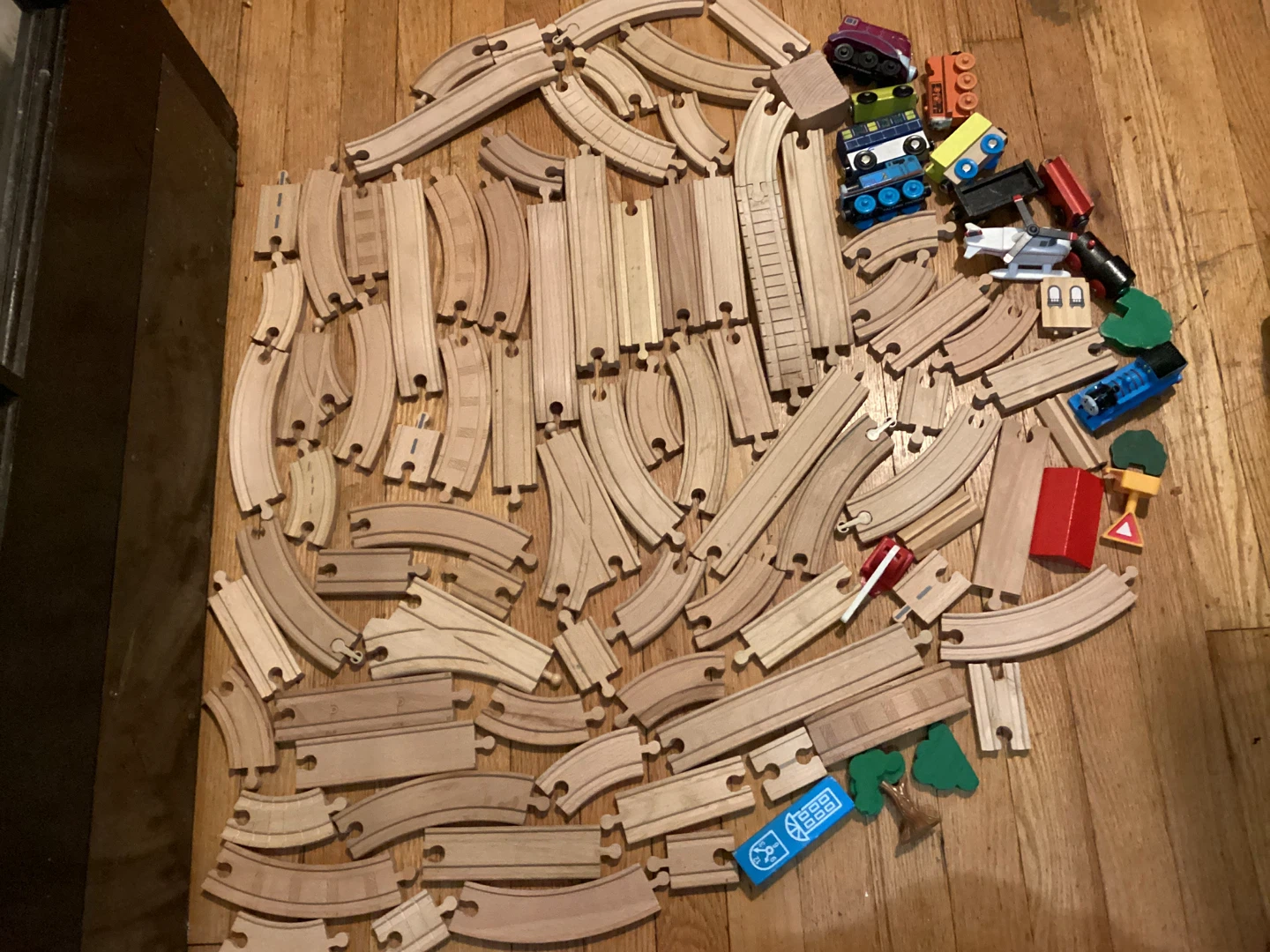 Huge lot of Wooden Trains and Track Set with Accessories