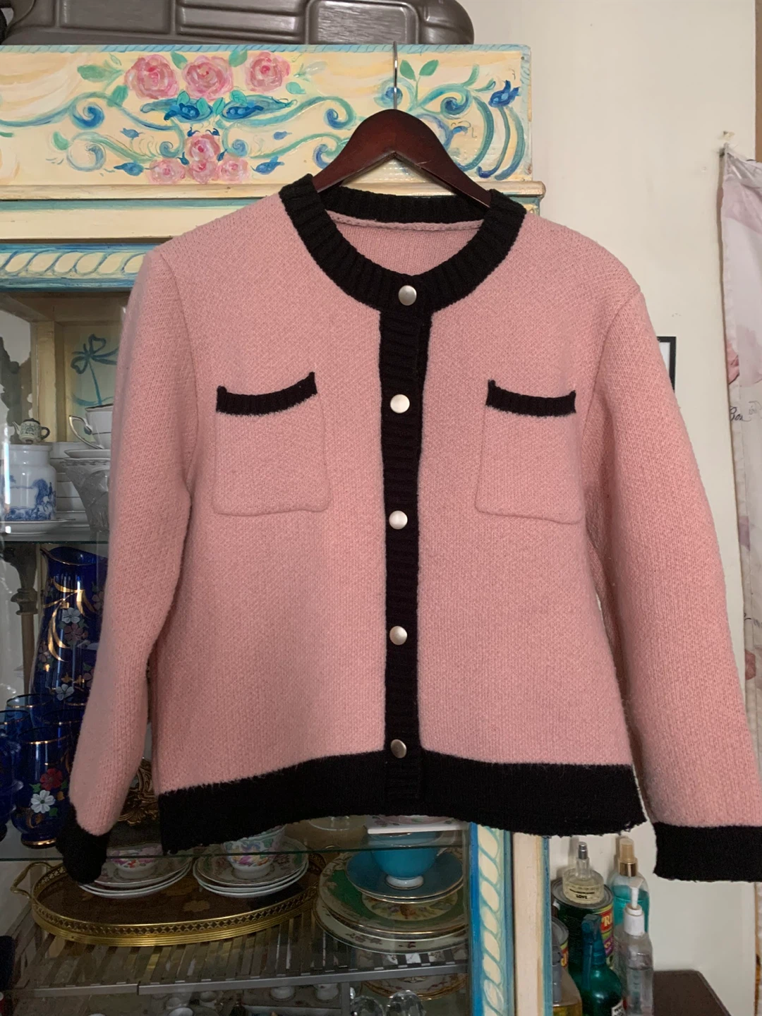 Pink and Black Cardigan
