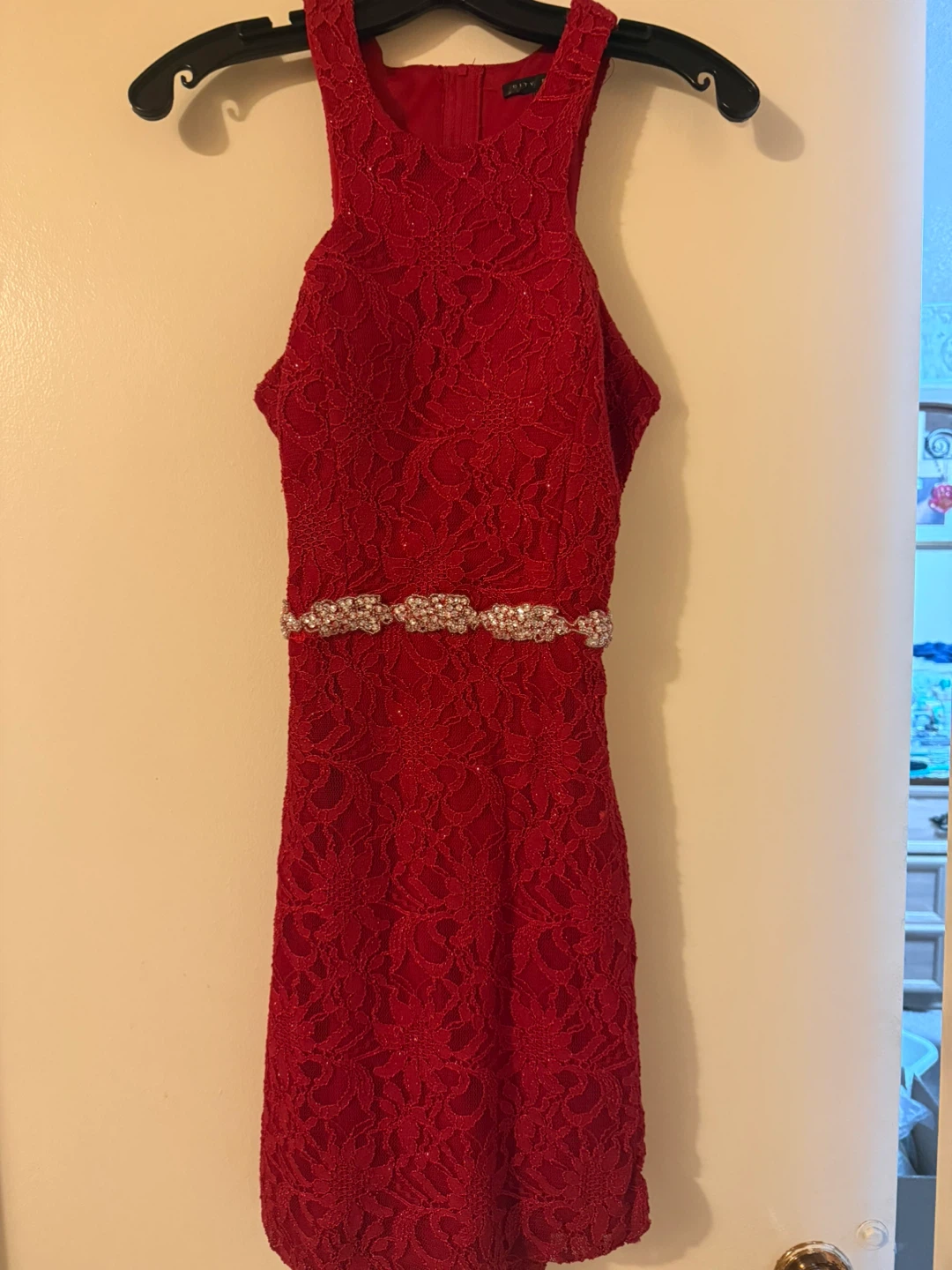City Studio Red Lace Dress