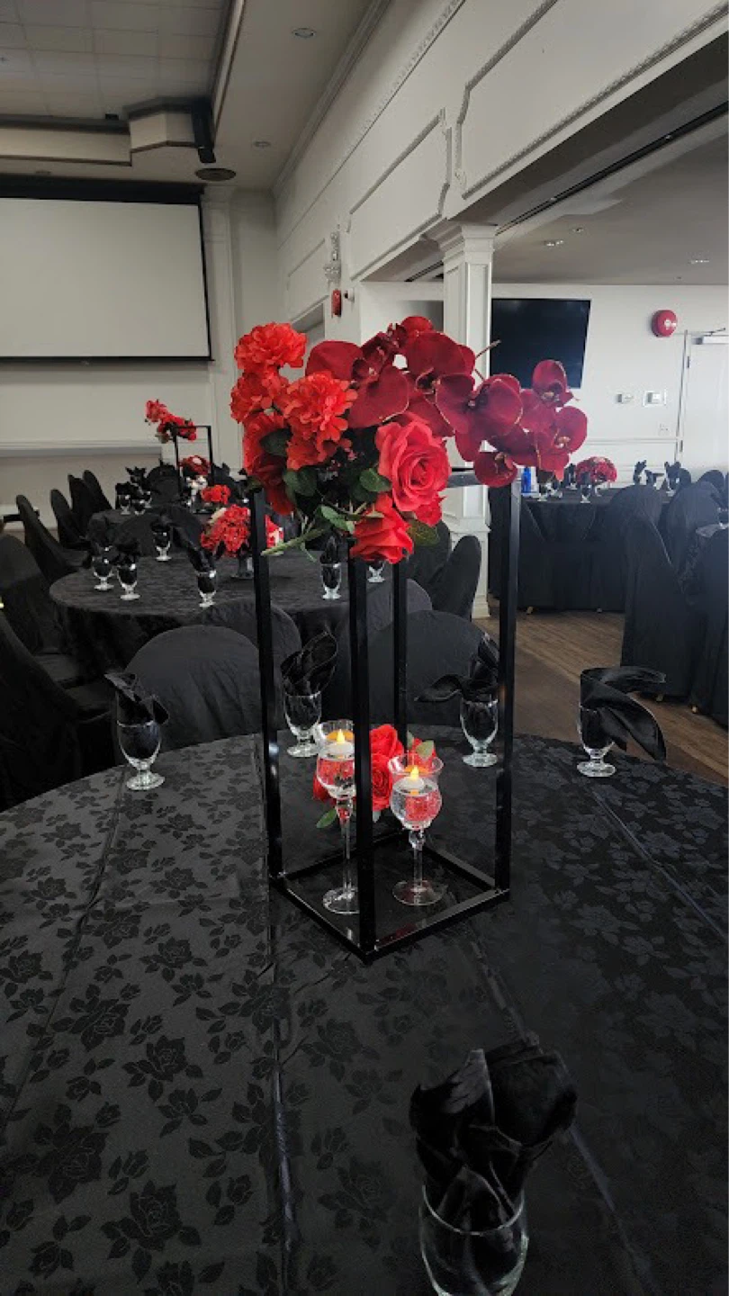 Decorative Lantern with Red Flowers
