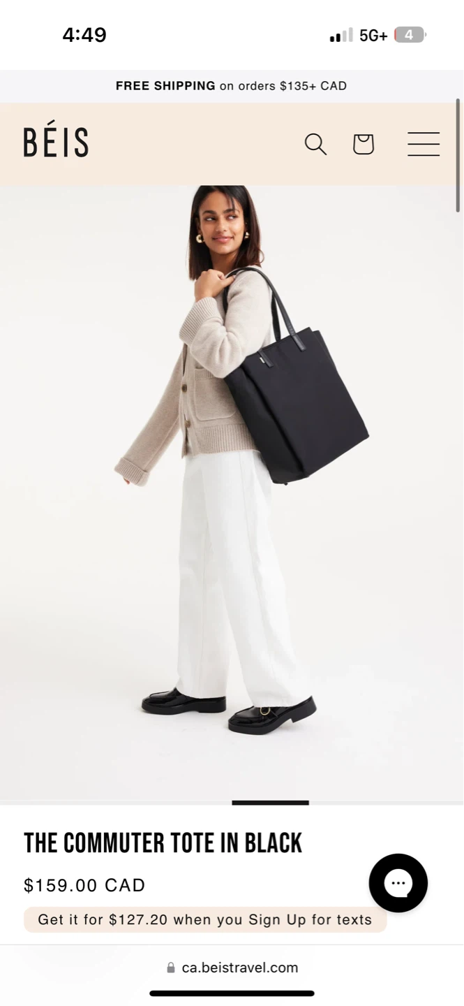 BÉIS The Commuter Tote Bag in Black - photo 2
