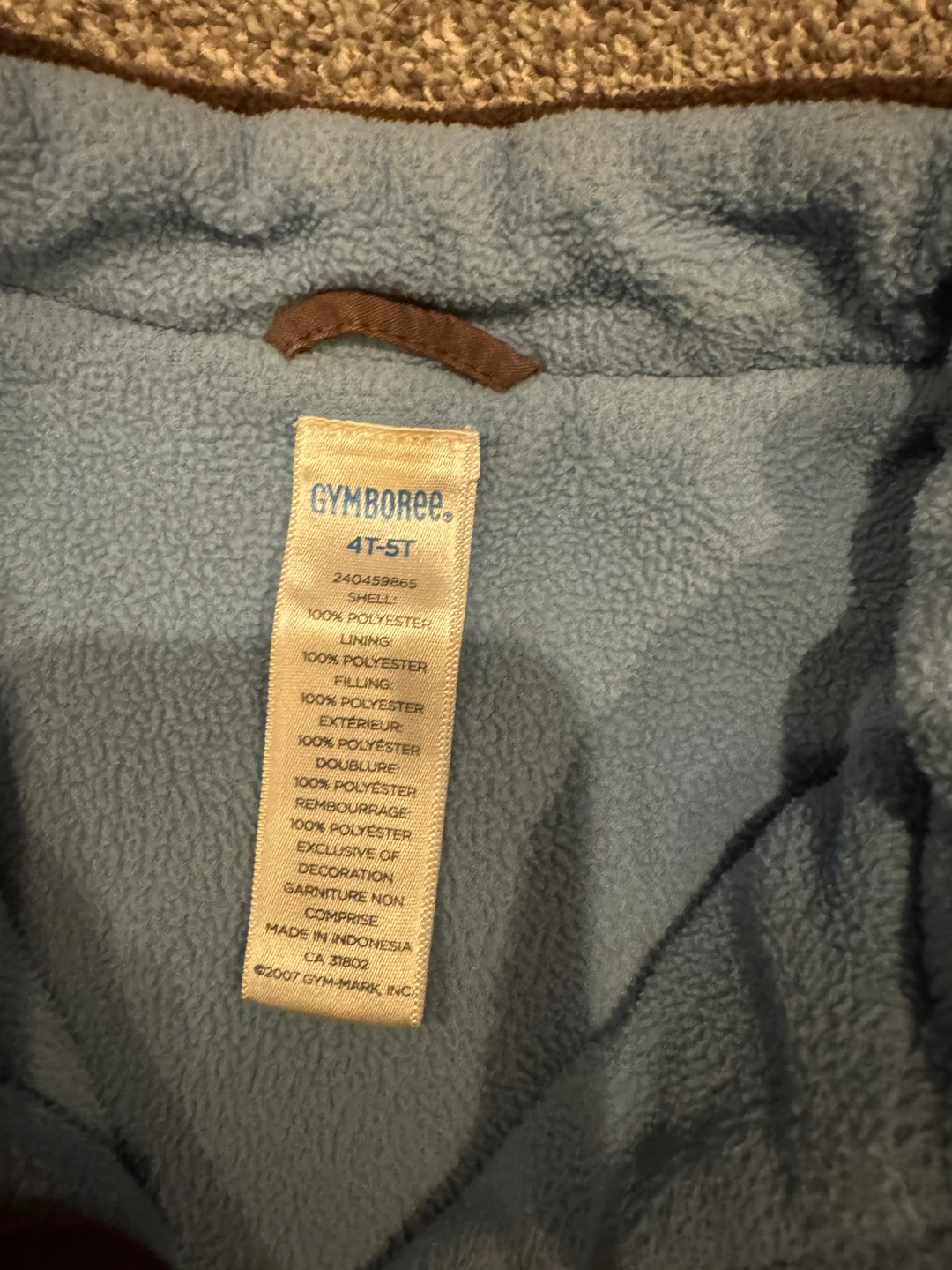 Gymboree Brown Fleece Vest Size 4T-5T