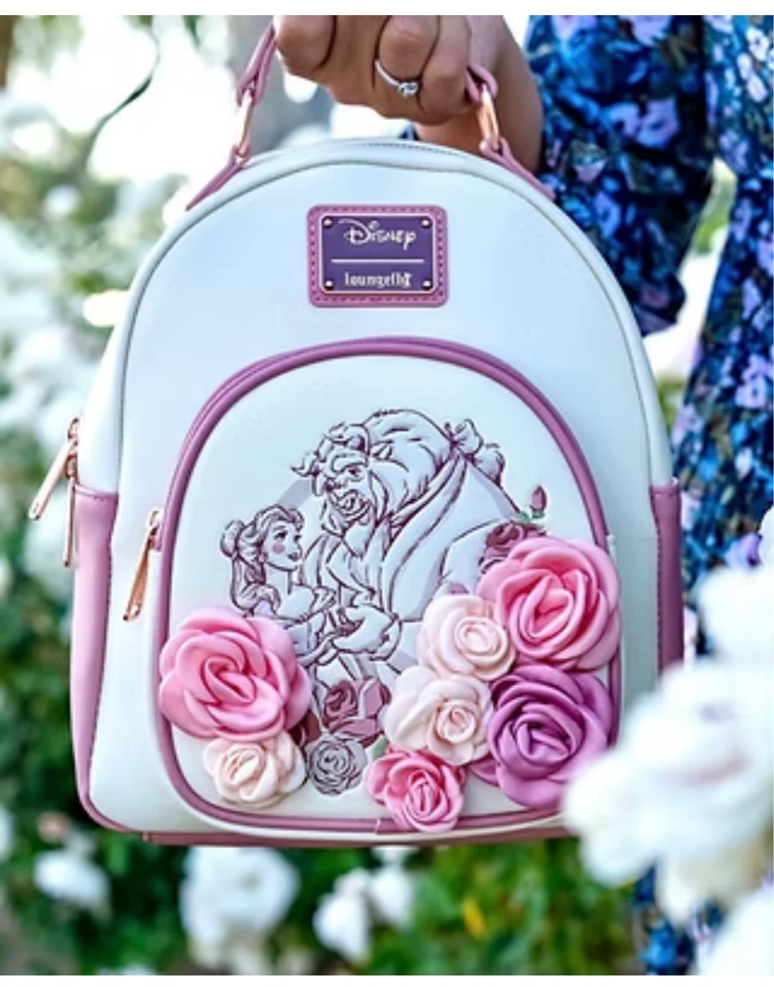 Disney Loungefly Beauty and the Beast Floral Backpack - photo 5