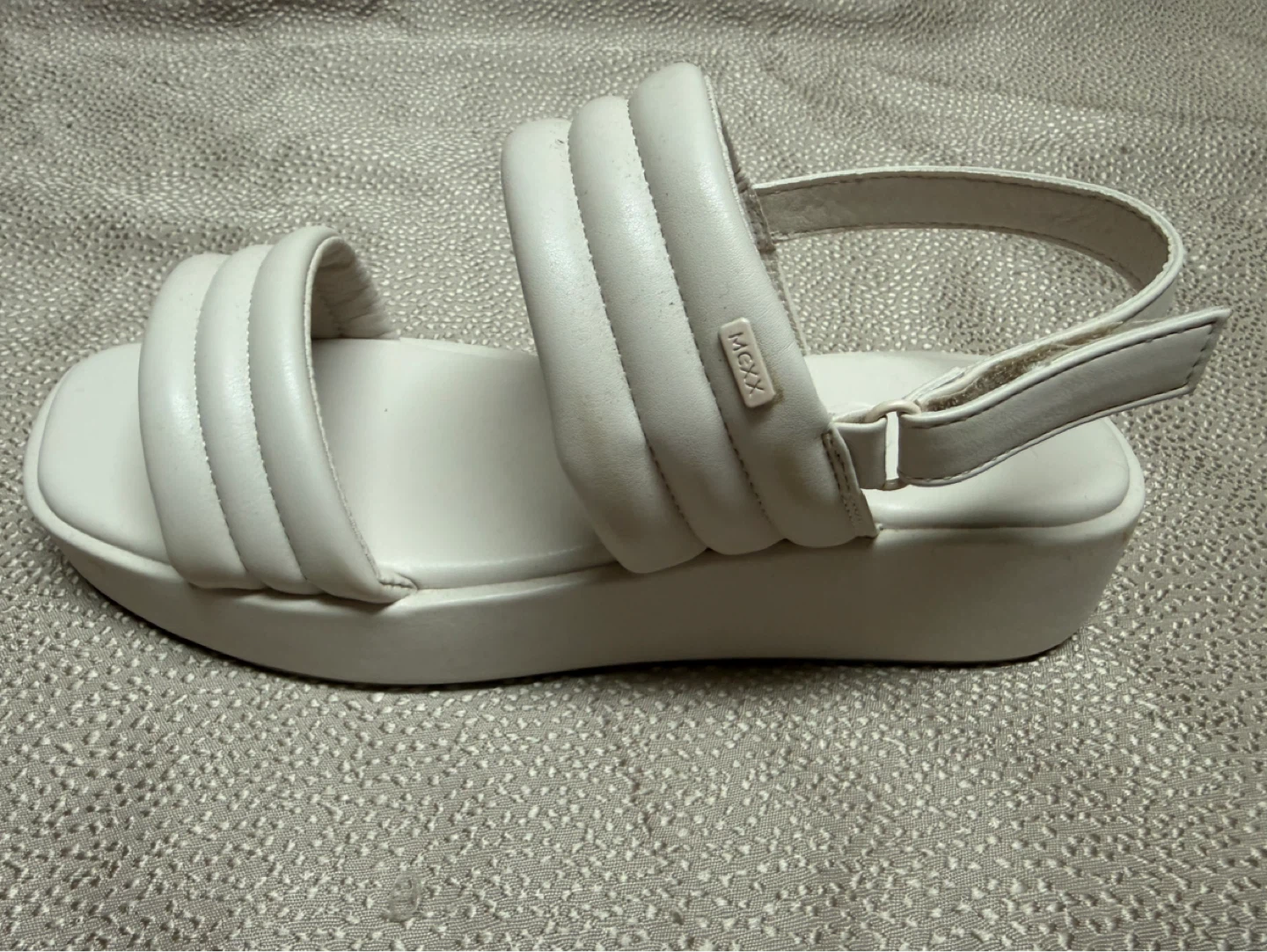 New MEXX Beige Padded Strap Platform Sandals Women's Size 8 - photo 2
