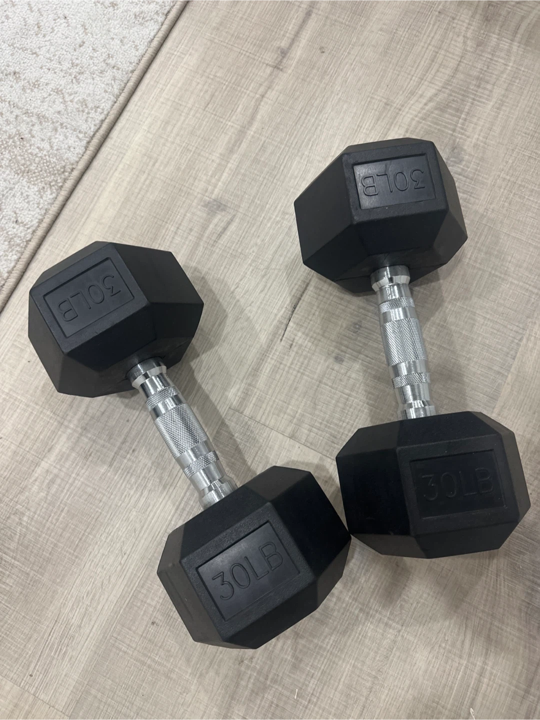 Pair of 30lb Hex Dumbbells - photo 2