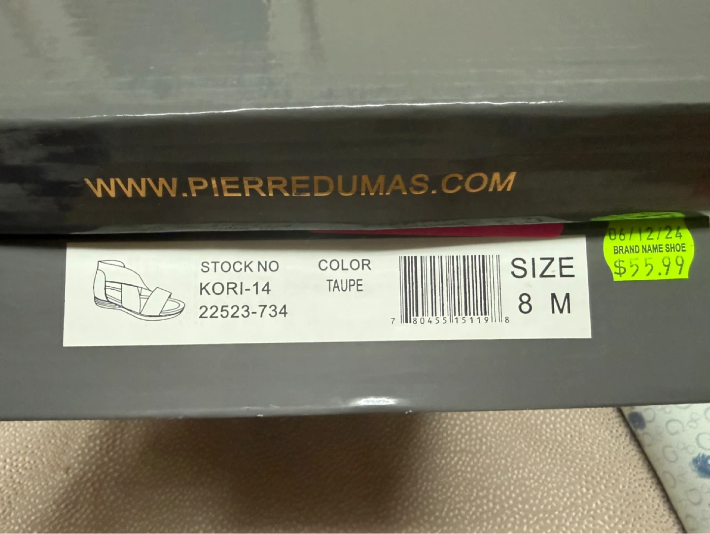 Brand New Pierre Dumas Taupe Elastic Strap Wedge Sandals Size 8 - photo 5