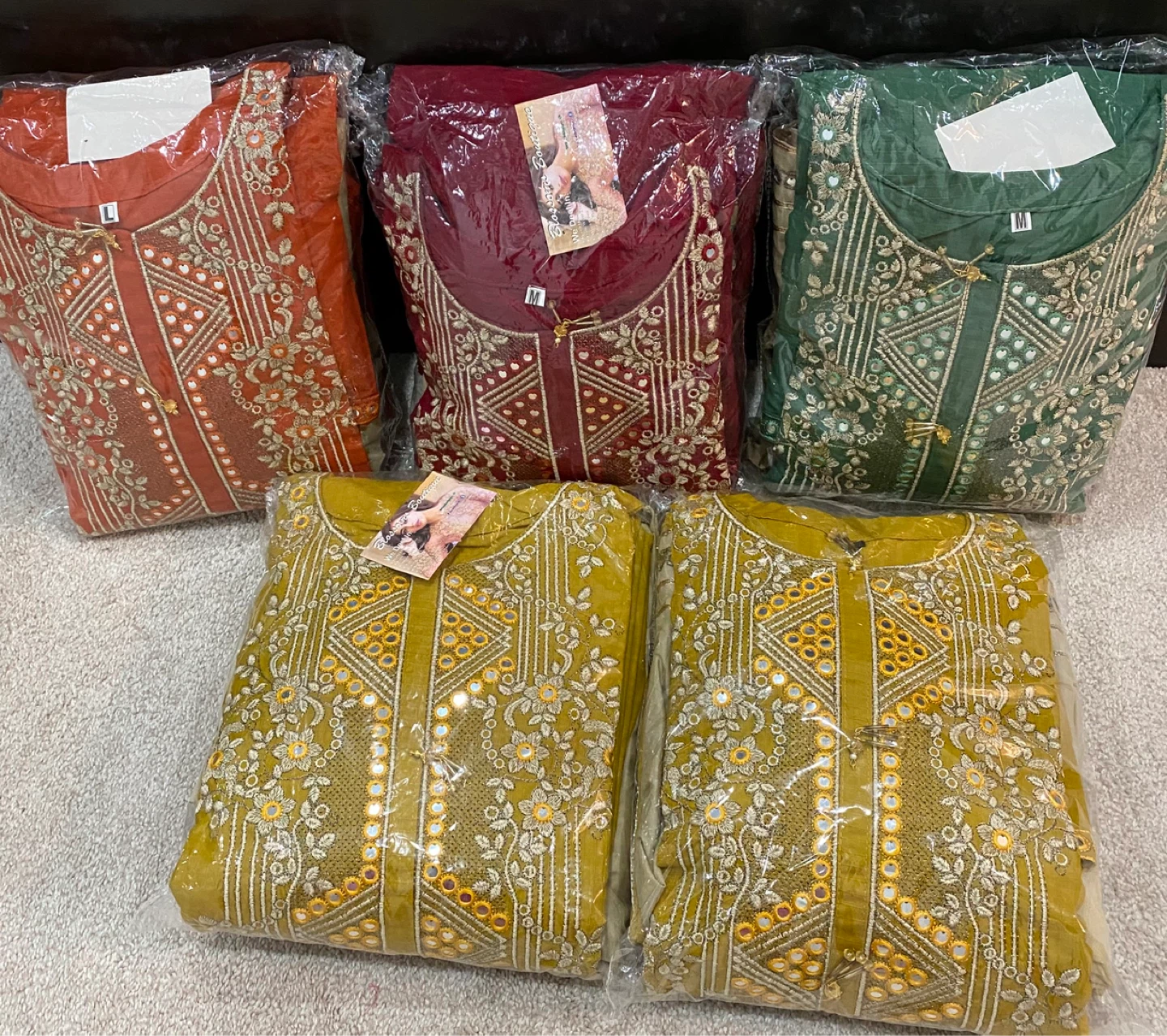 Embroidered khaddar fabric Kurti with gharara