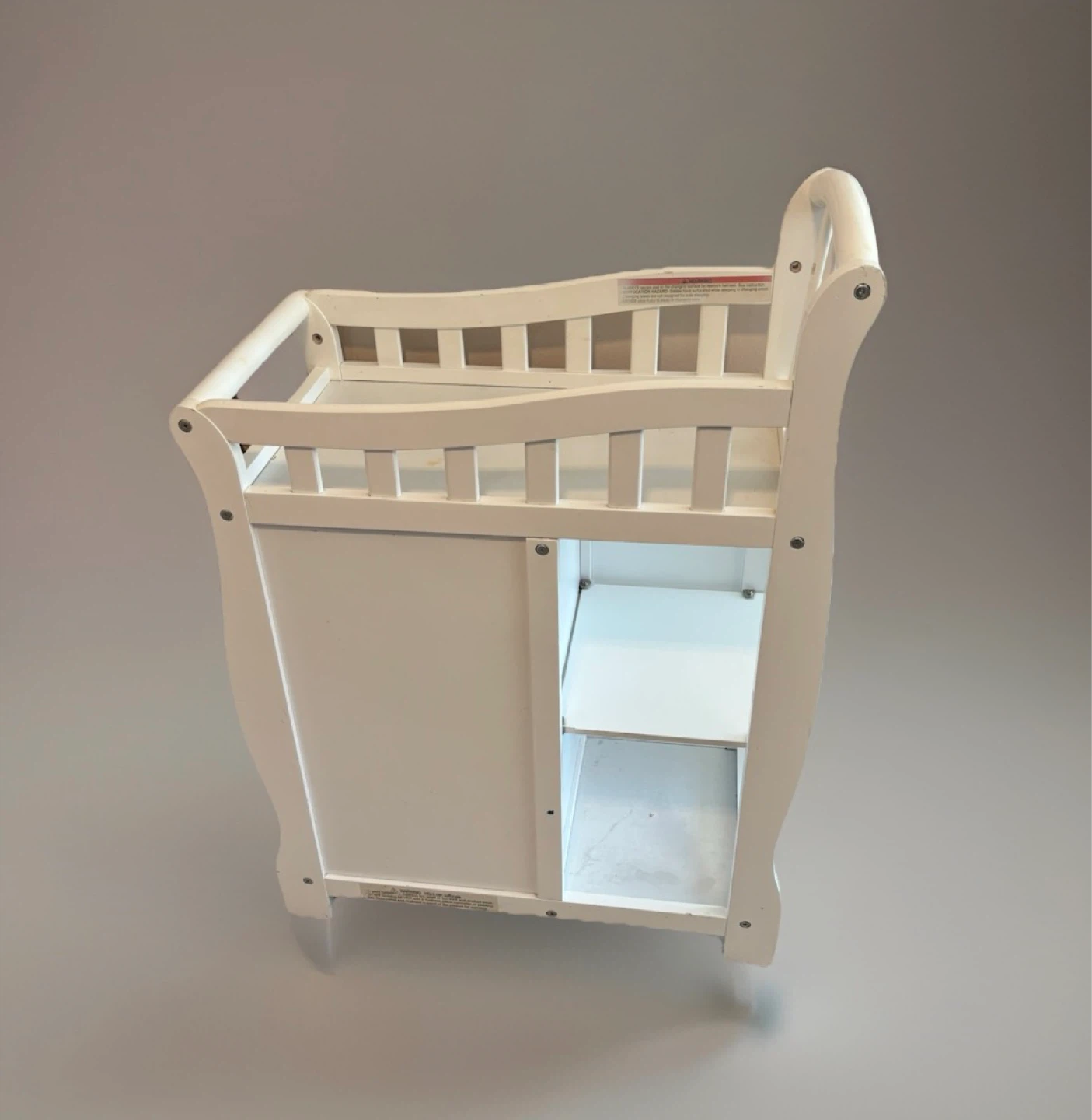 White Wooden Baby Changing Table with Drawers $40