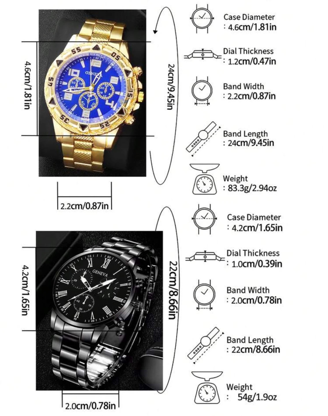Black and silver set men Watch (buy 2 for gift 🎁) - photo 3