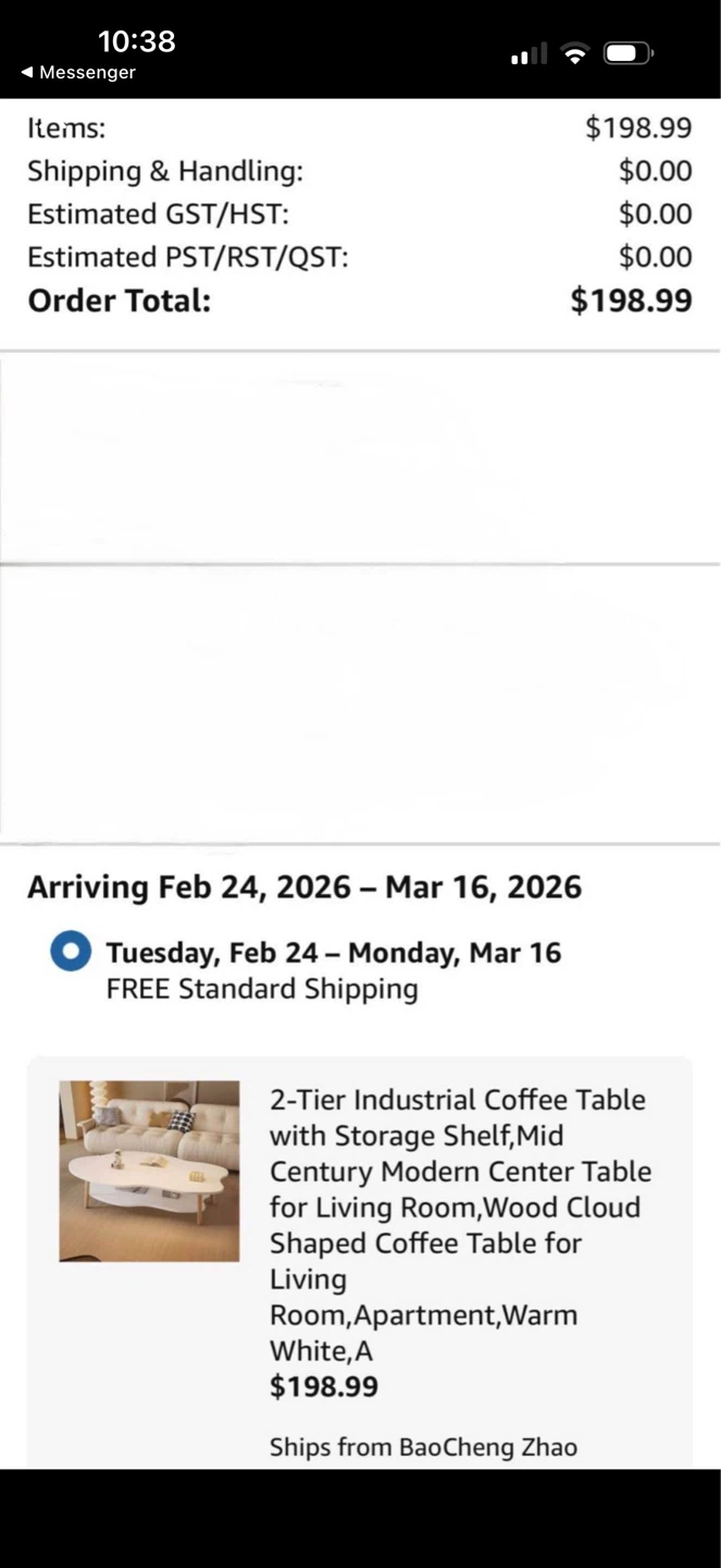 2-Tier Cloud Shaped Coffee Table with Storage Shelf - Warm White - photo 5