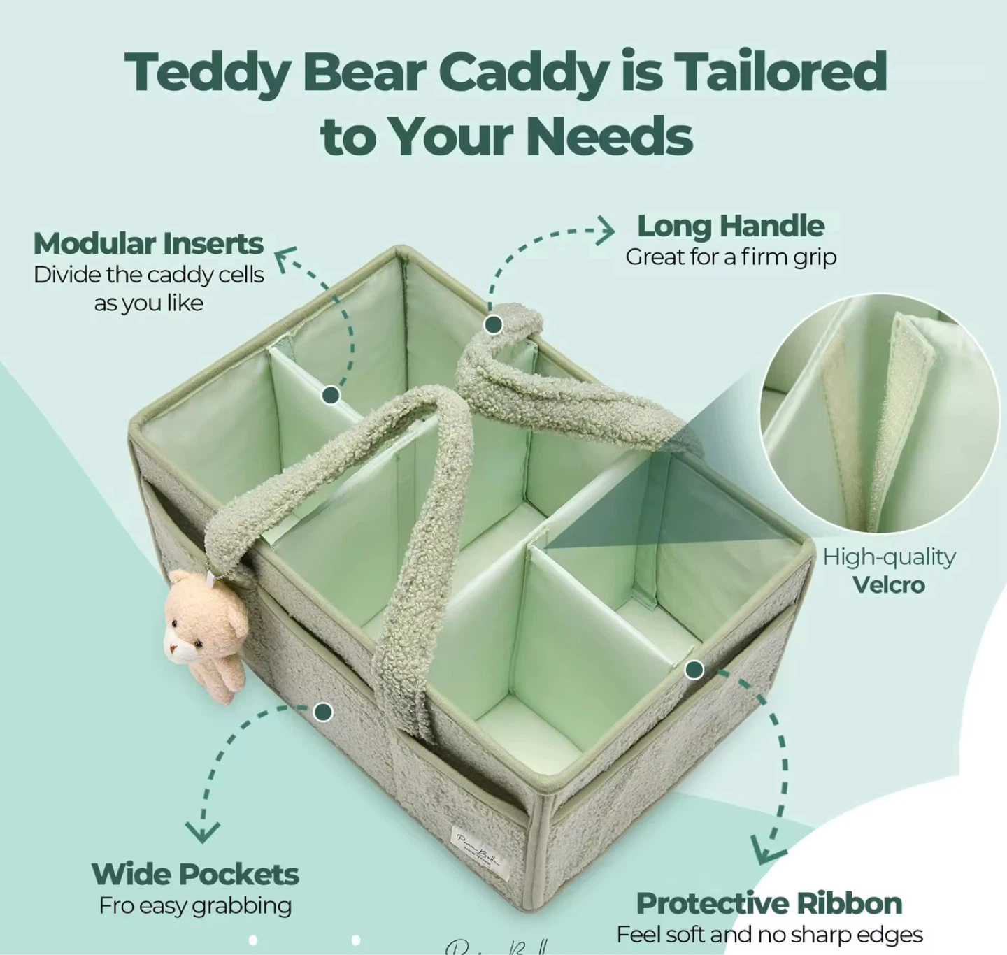 Teddy Bear Diaper Caddy Organizer - XL Size