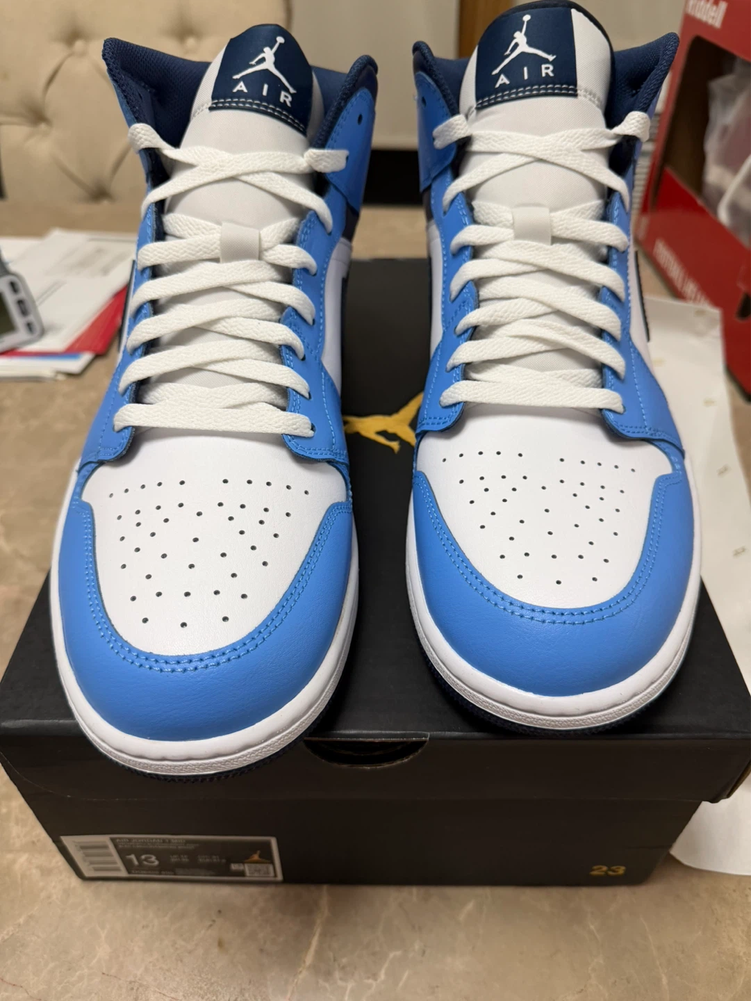 Air Jordan 1 Mid University Blue / Midnight Navy - Size 13 - photo 3