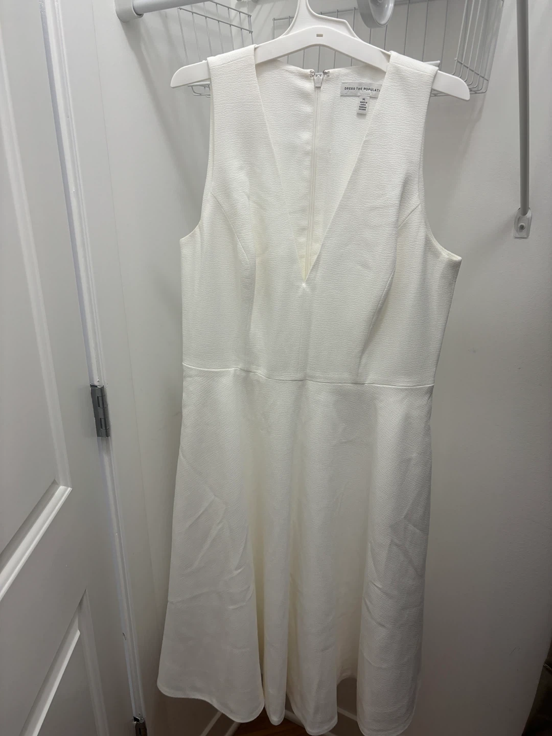Dress The Population White Sleeveless V-Neck Dress XL