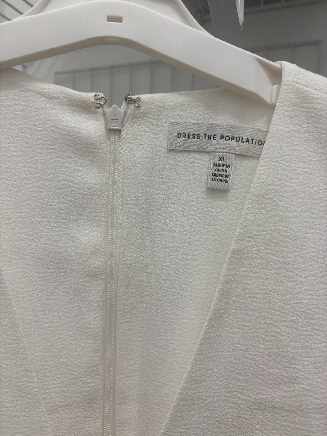 Dress The Population White Sleeveless V-Neck Dress XL - photo 2