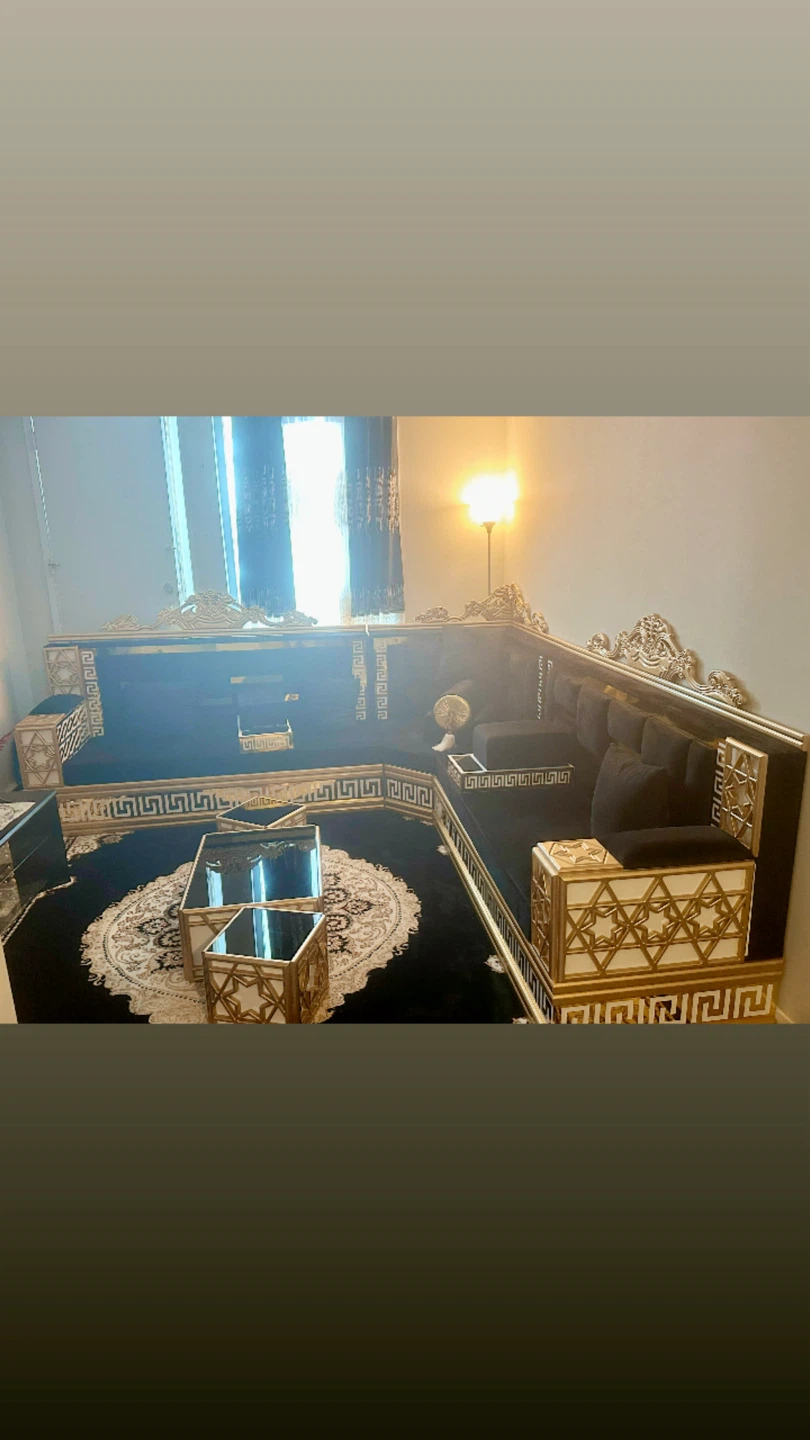 Luxury Sectional Sofa with Gold Accents