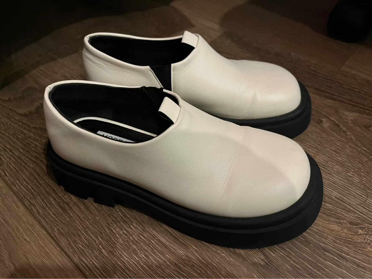 White Leather Loafers women 6
