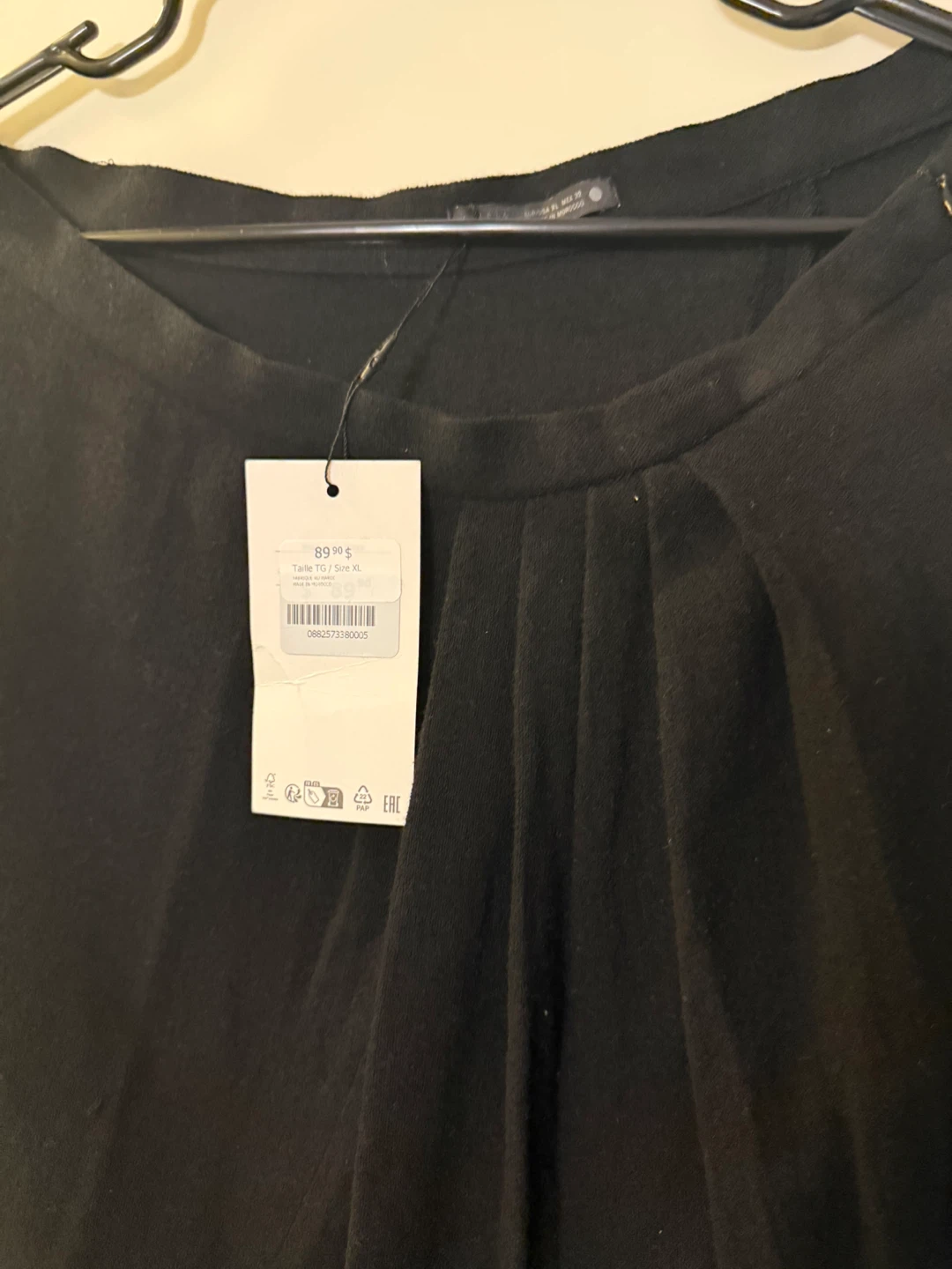 CAMAIEU Black Asymmetrical Tunic Top - Size XL - photo 2