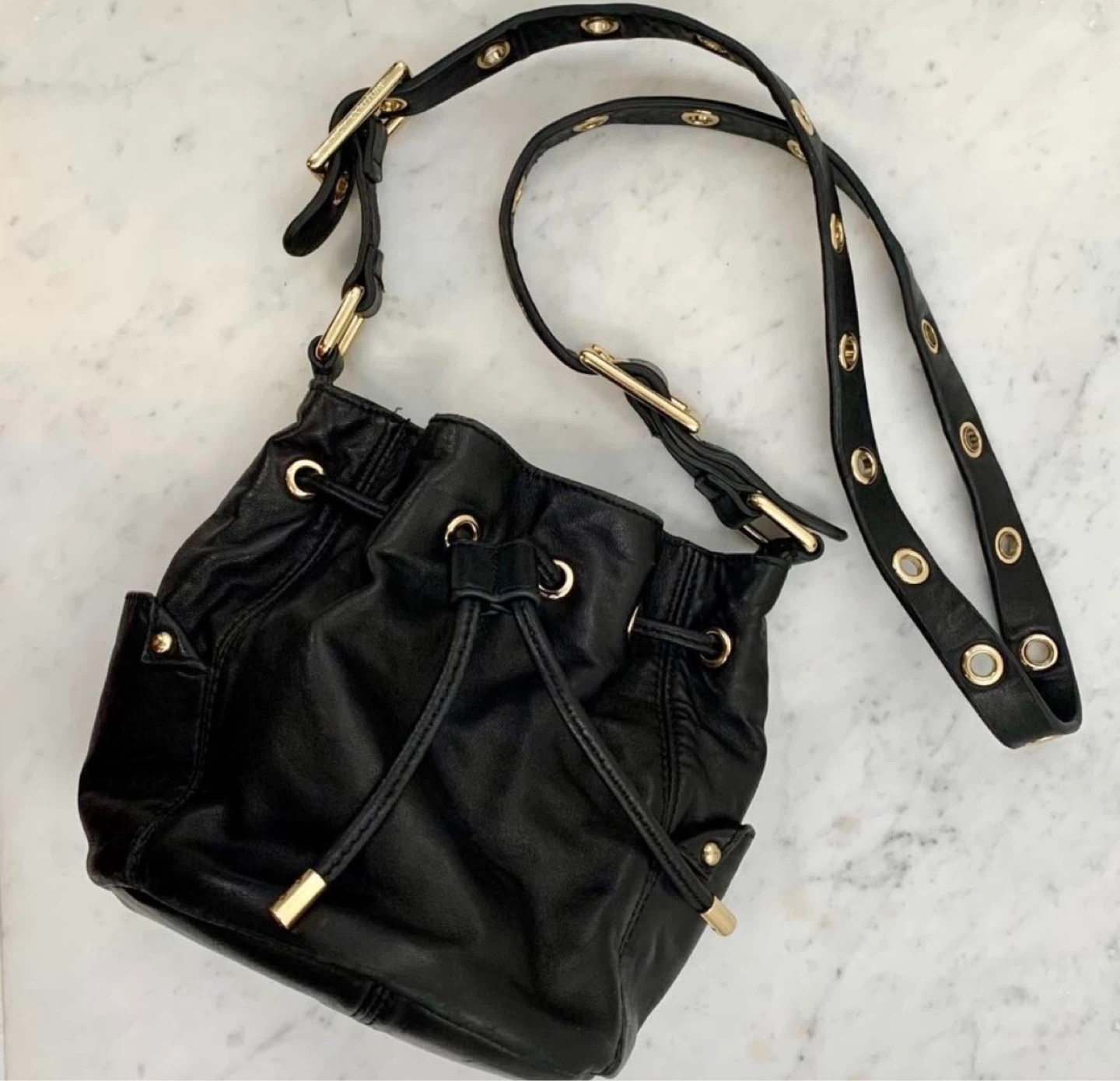 Juicy Couture Selma leather mini bucket bag
