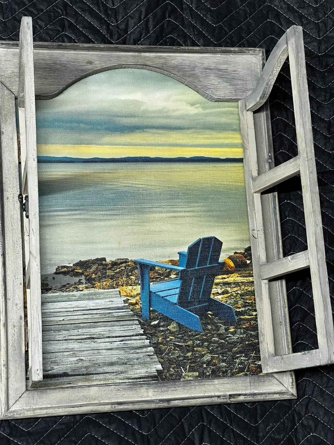 Decorative Window Wall Art with Beach Scene - photo 2