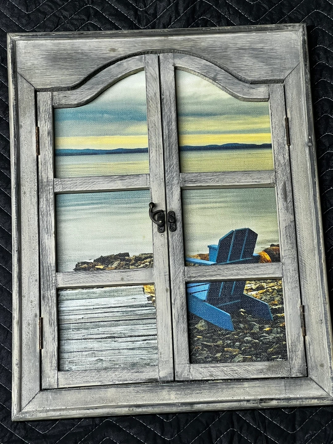Decorative Window Wall Art with Beach Scene