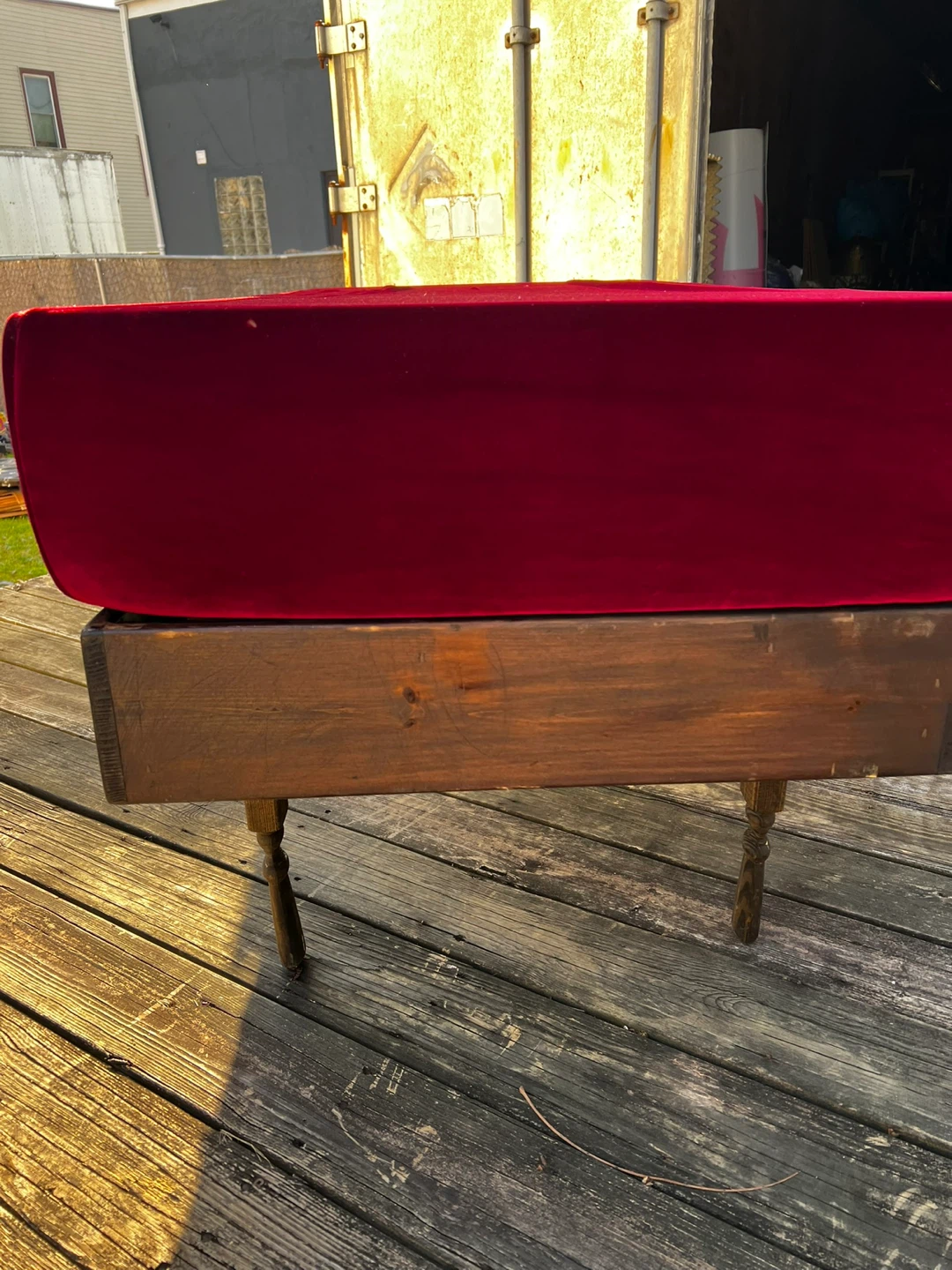 Red Velvet Covered Bench/Daybed - photo 3