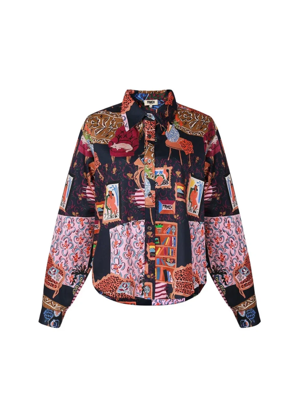 NWT - FRNCH Sartre Oversized Crop Button Up - photo 2