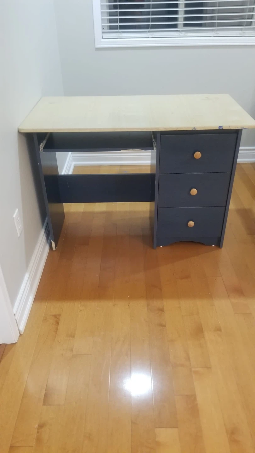 3 Piece Dark Blue Wooden Set BedroomFurniture - photo 4
