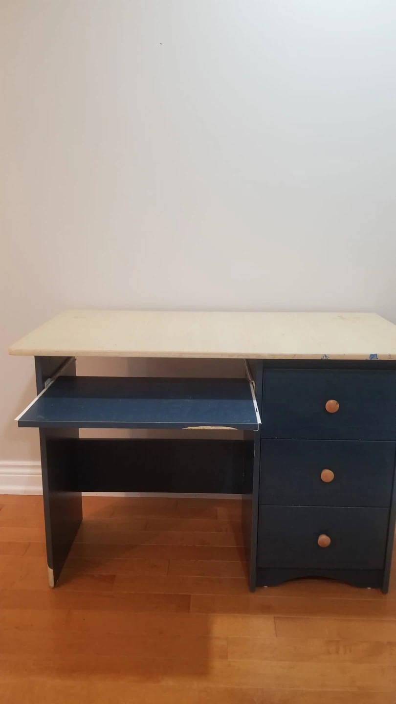 3 Piece Dark Blue Wooden Set BedroomFurniture - photo 2