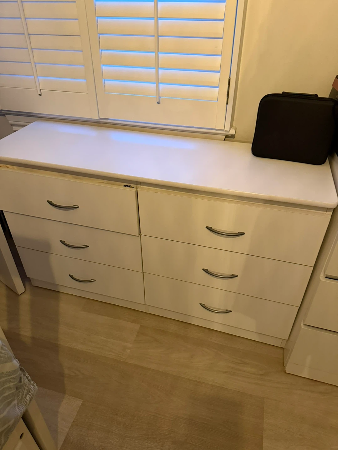 White Six Drawer Dresser