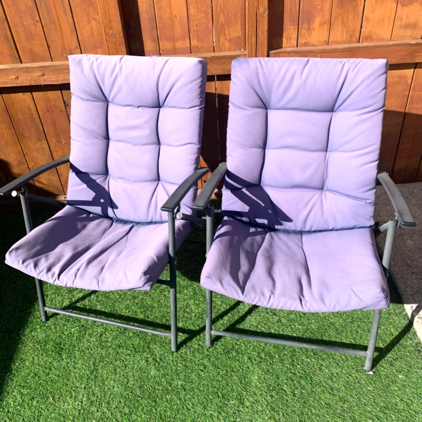 Folding Lawn Chairs Padded Outdoor Furniture Chairs Purple