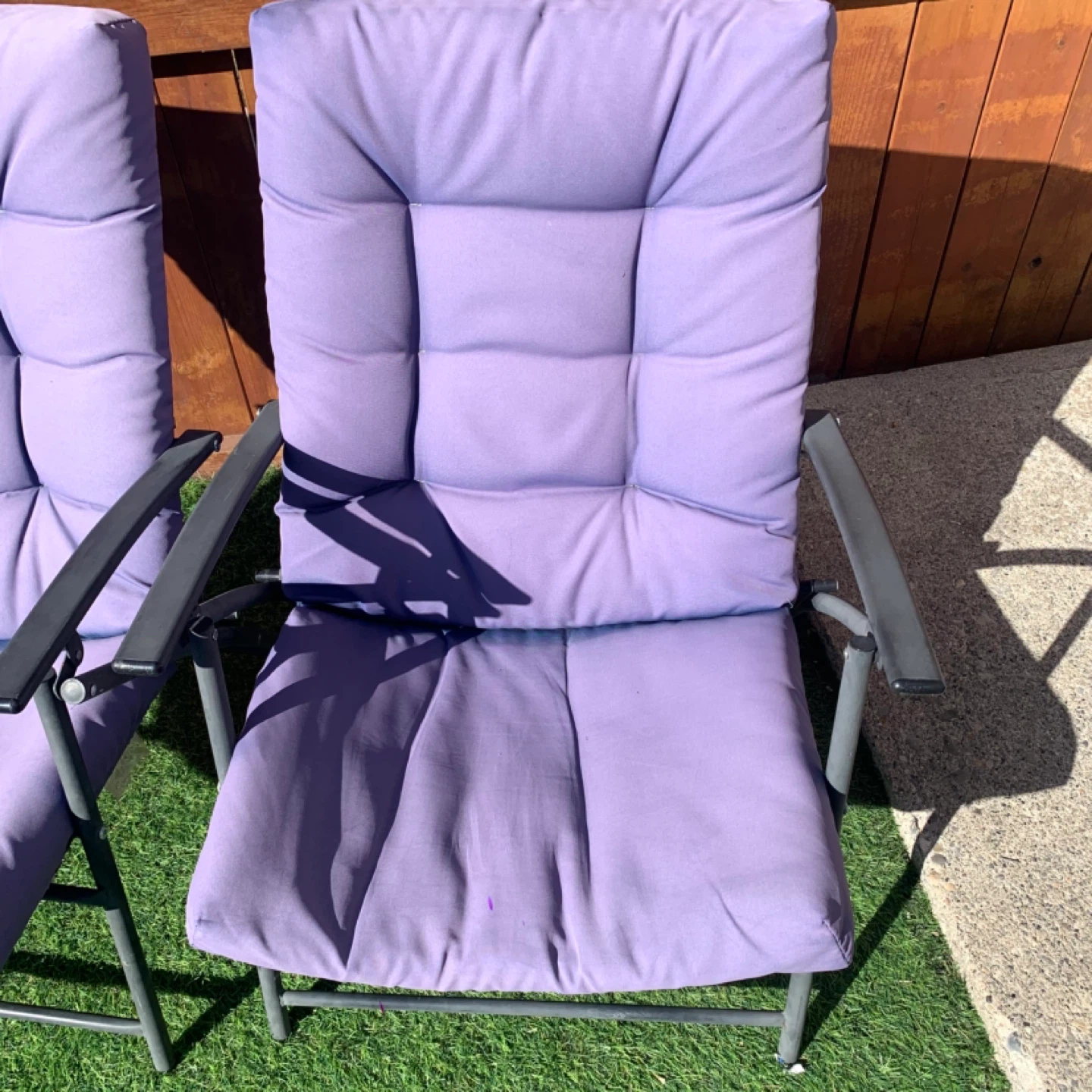 Folding Lawn Chairs Padded Outdoor Furniture Chairs Purple - photo 2