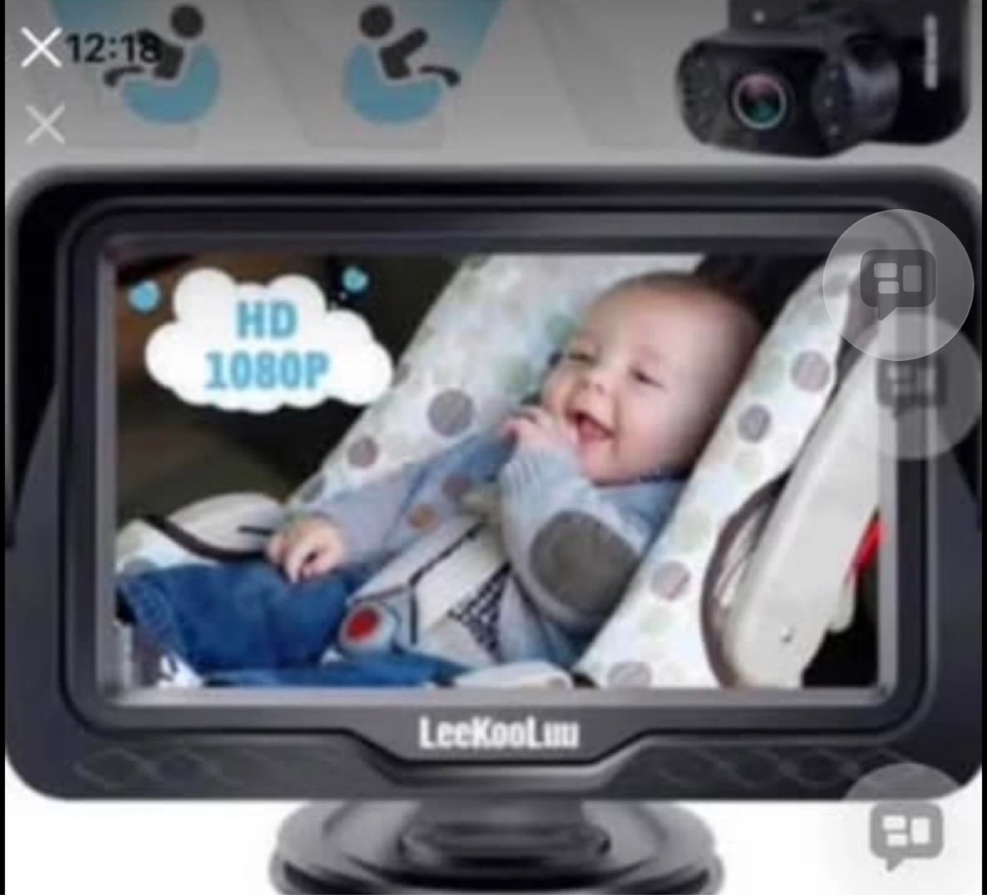 LeeKooLuu Baby Car Camera 1080P HD