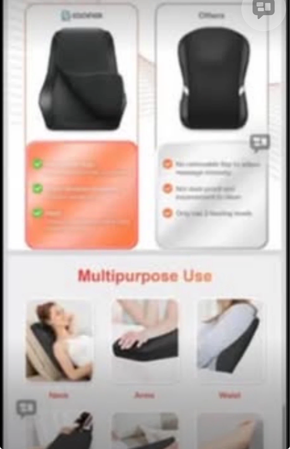Shiatsu Massage Pillow with Heat - photo 5