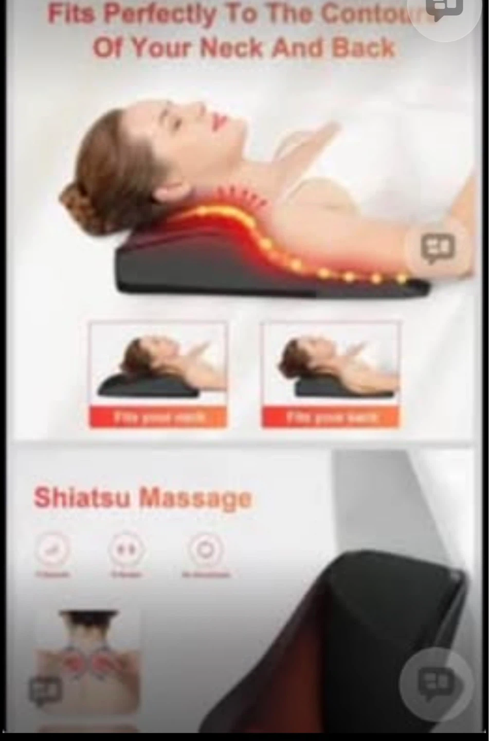 Shiatsu Massage Pillow with Heat - photo 2