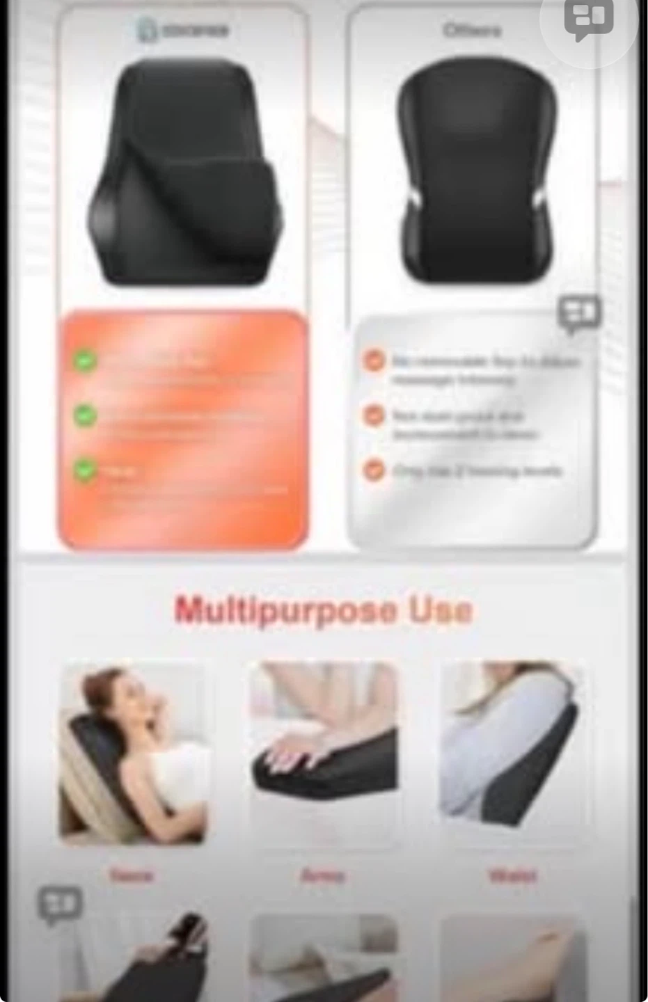 Shiatsu Massage Pillow with Heat - photo 4