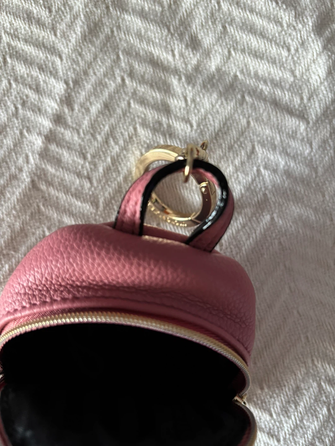 Pink Studded Mini Backpack Keychain - photo 3