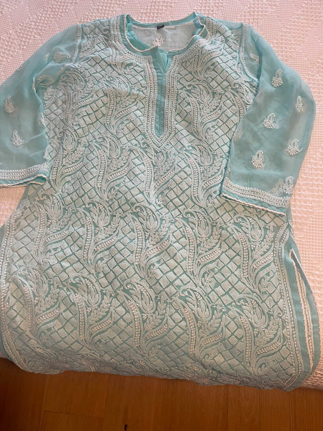 Aqua Embroidered Kurti - Size  xl - photo 2