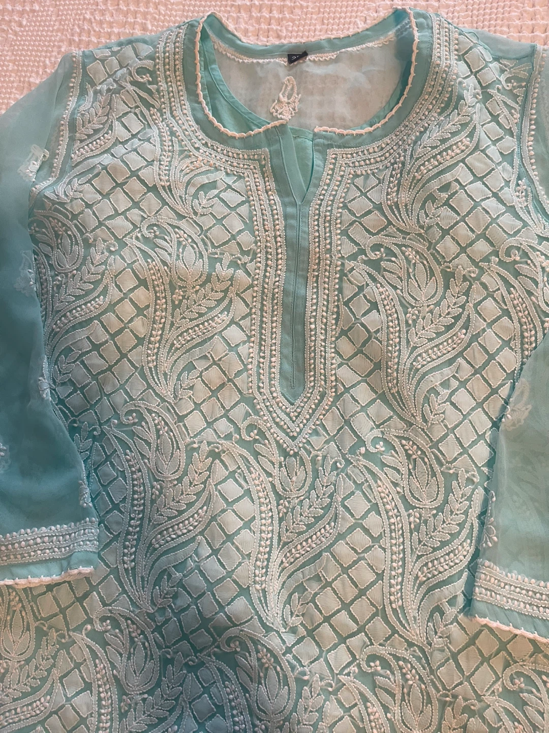 Aqua Embroidered Kurti - Size  xl