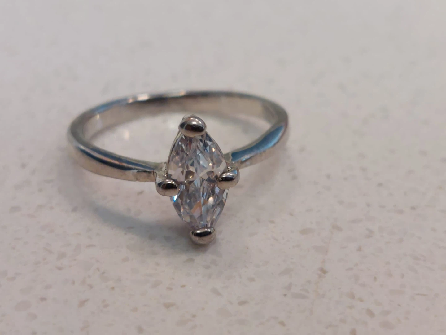 Marquise Cut Stone Ring 925 silver - photo 3