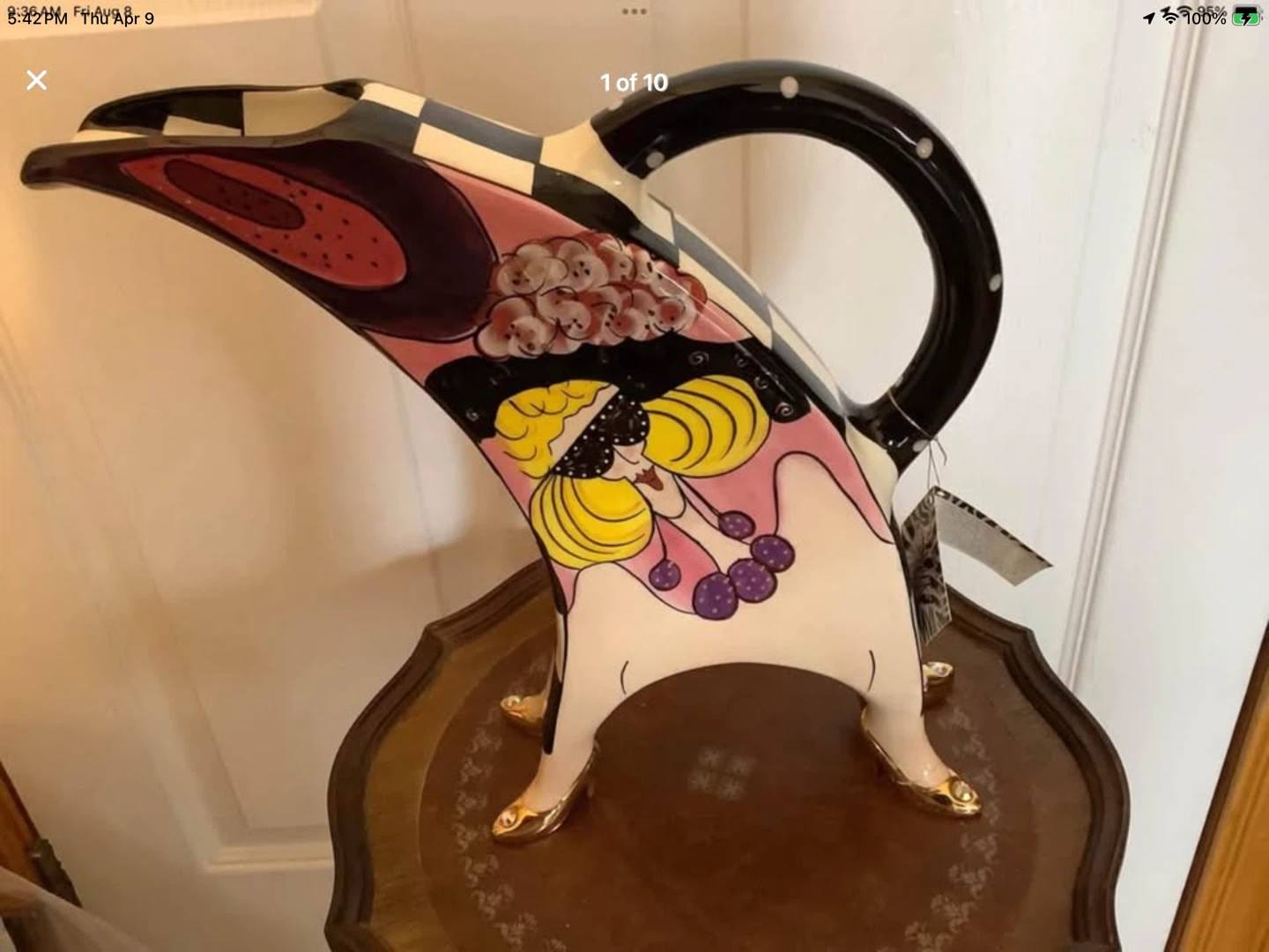 Aunt Gertie’s Hd Crafted Porcelain Ice Tea Pitcher