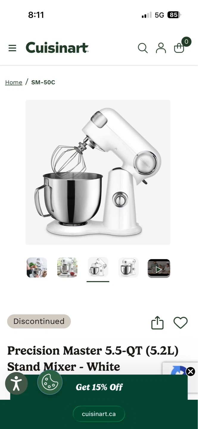 Cuisinart Precision Master 5.5-QT Stand Mixer - White - photo 2