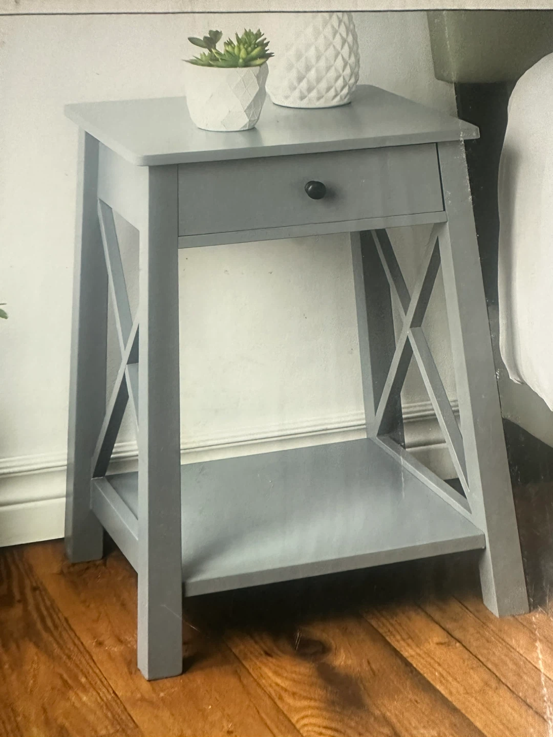 Home Styles Grey Night Stand with Drawer
