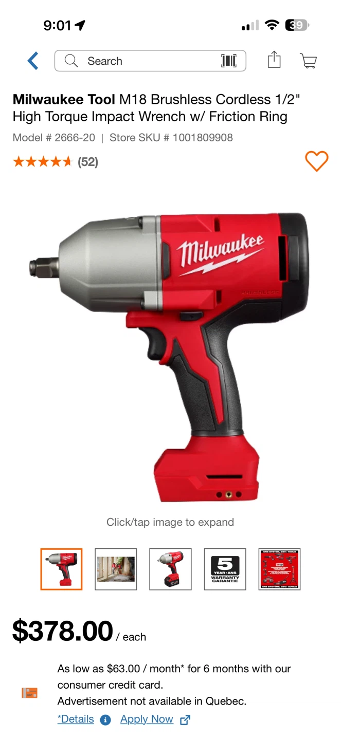 Milwaukee High Torque Impact Wrench 2666-20 - photo 3