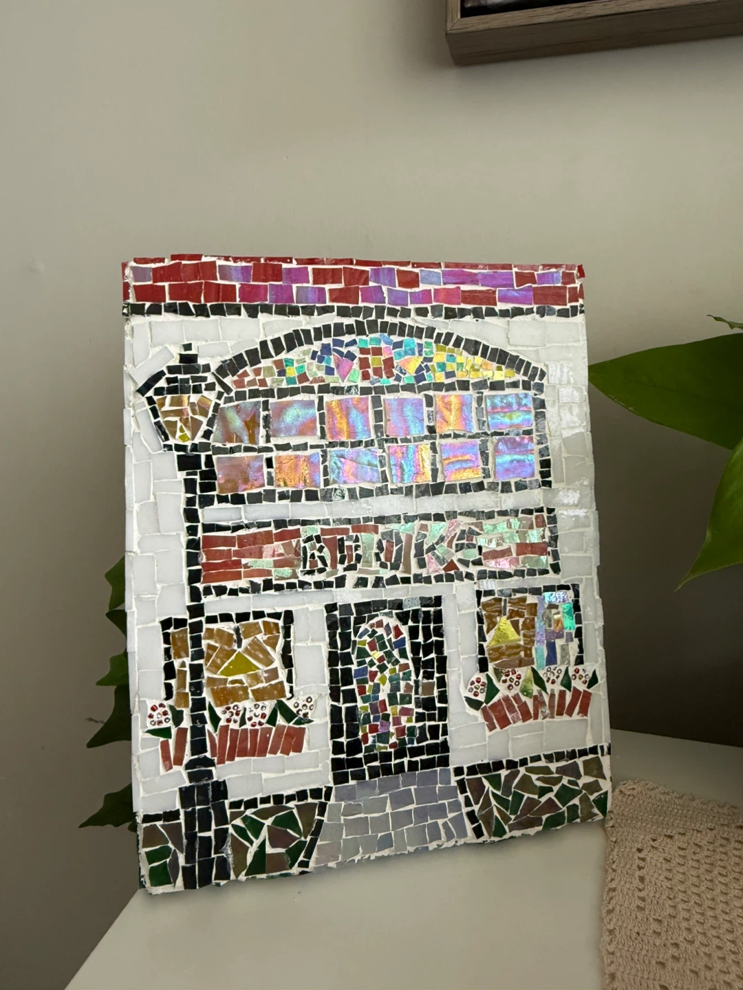 Handmade Mosaic "Book Store" Wall Art - photo 3
