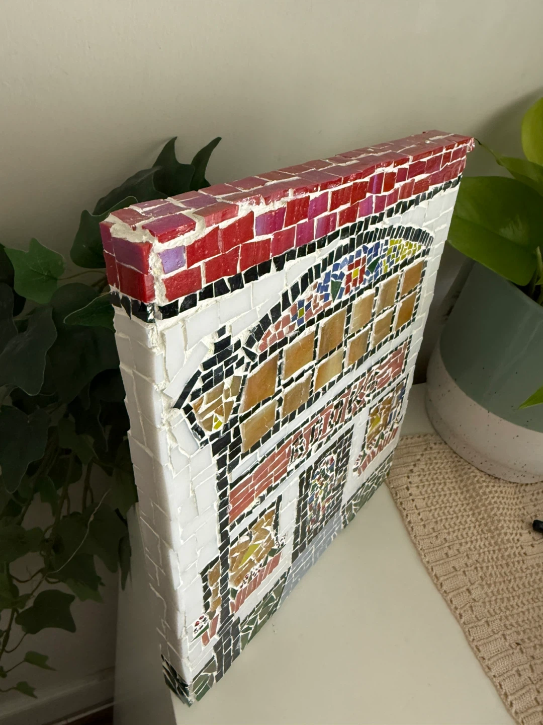 Handmade Mosaic "Book Store" Wall Art - photo 5