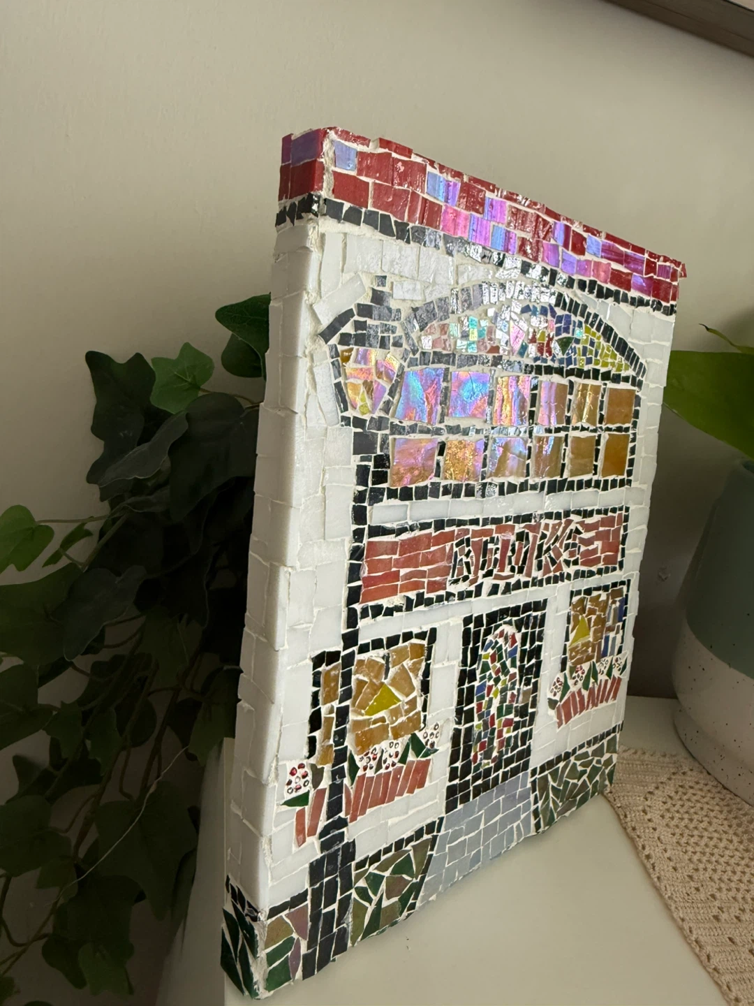 Handmade Mosaic "Book Store" Wall Art - photo 4