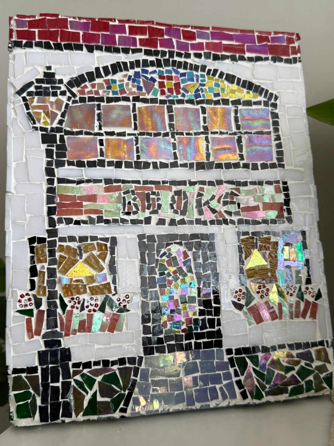 Handmade Mosaic "Book Store" Wall Art - photo 2