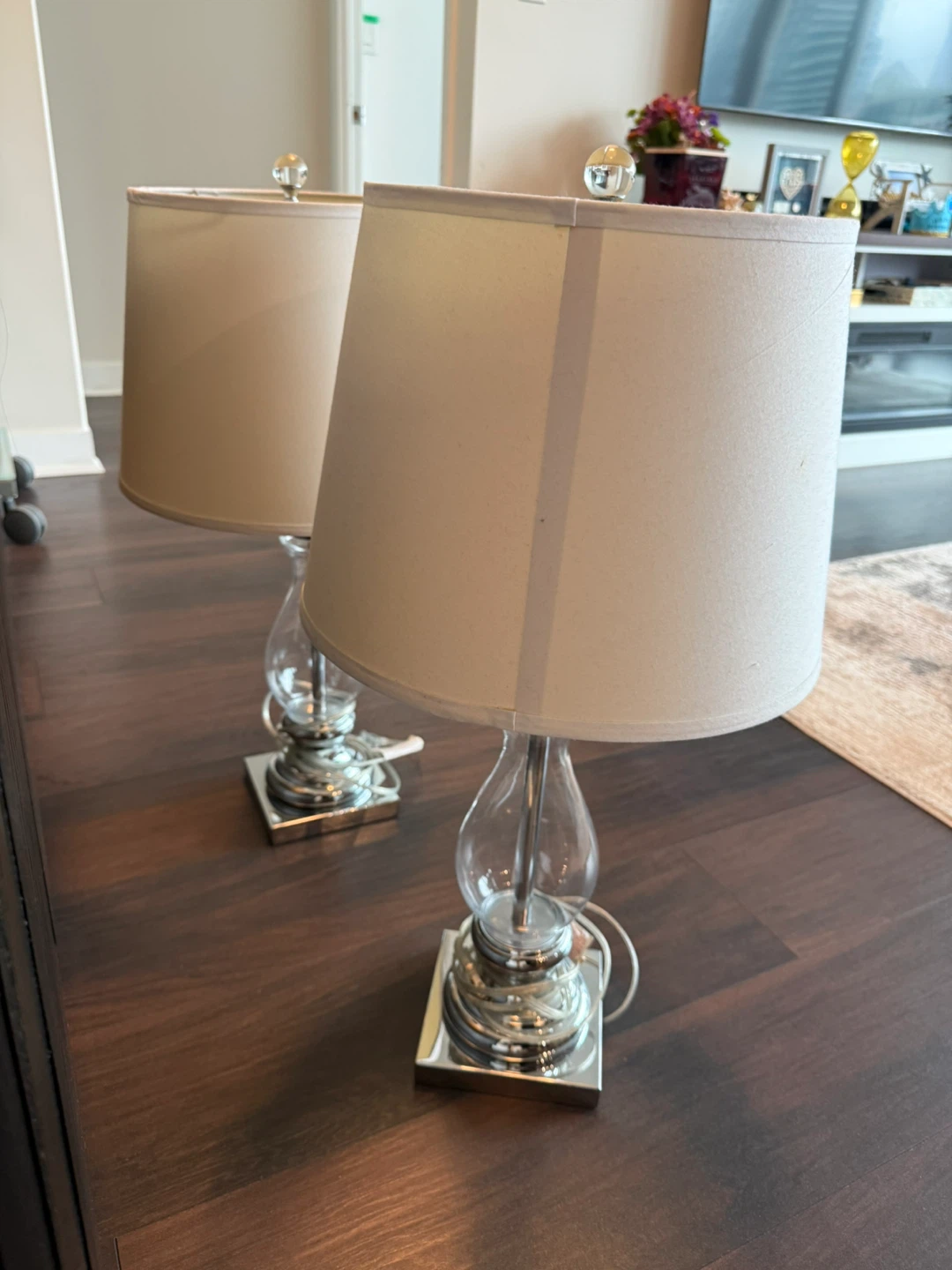 2 large glass table lamps - FREE - photo 4