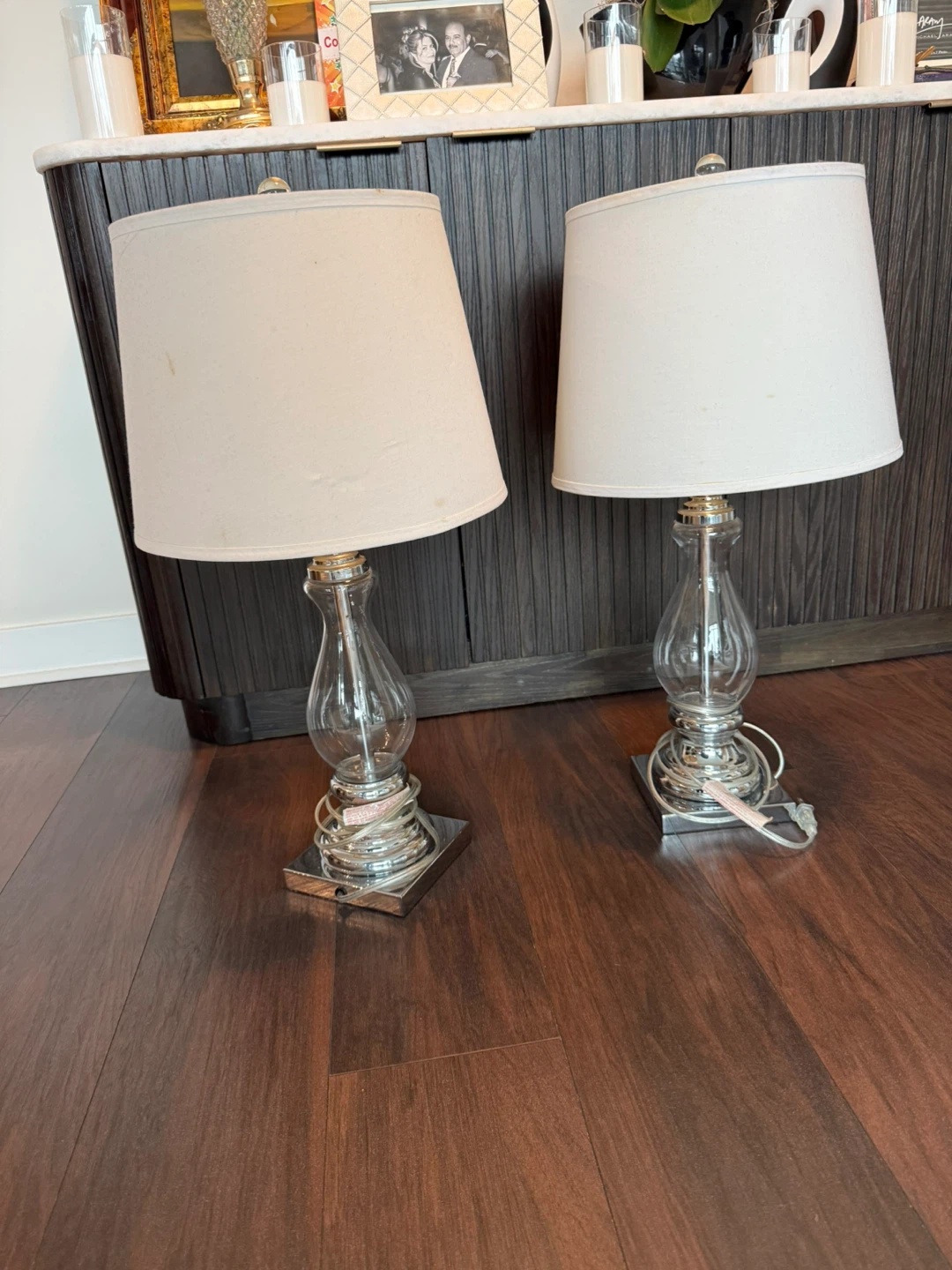 2 large glass table lamps - FREE - photo 3