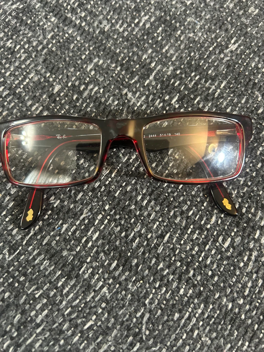 Ray-Ban Eyeglasses Red & Black Full Rim Rectangular 51019 140